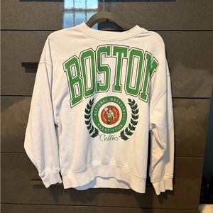 Boston Celtics White and Green Women’s Sweater
